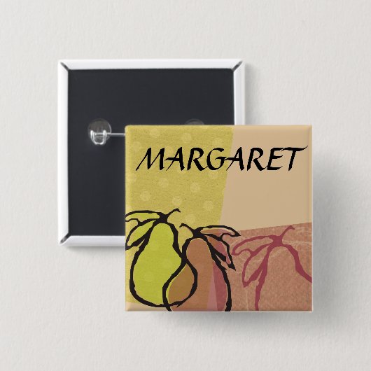 Kunstfruchtbirnen, die BackennamensAbzeichen Button (Vorne & Hinten)