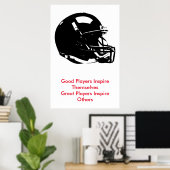 Kunstfußballhelm für Schwarz-weiße Pop Poster (Heimbüro)