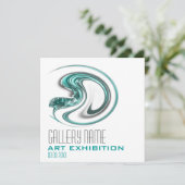 Kunstgalerie Ausstellung Eröffnung CUSTOMIZE Einladung (Stehend Vorderseite)