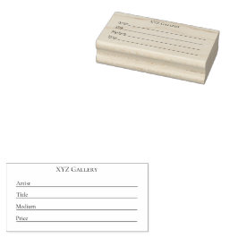 Kunstgalerie Ausstellung Etikett Karte Gummistempel
