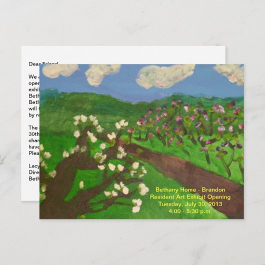 Kunstgalerie Ausstellung Offene Einladung Postkart (Vorne/Hinten)