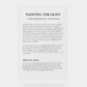 Kunstgalerie Exhibition Artist Acrylschild (Vorderseite)