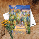 Kunstgarten bei Vetheuil Claude Monet Postkarte<br><div class="desc">Eine schöne Postkarte mit dem impressionistischen Landschaftsbild,  Der Artist's Garden at Vetheuil (1881) von Claude Monet (1840-1926). Ein Weg durch den Garten im Spätsommer,  wo die Blume blühen mit großen gelben Sonnenblumen und Hollyhocks.</div>