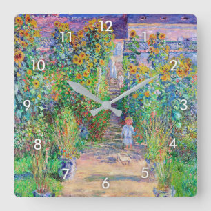 Kunstgarten, Monet Quadratische Wanduhr