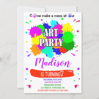 Kunstgeburtseinladung Künstlerische Malplotterie Einladung
