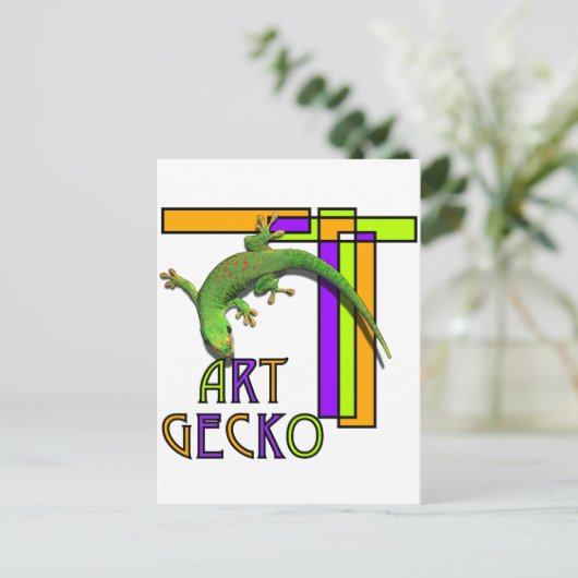 Kunstgecko Postkarte (Stehend Vorderseite)