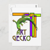 Kunstgecko Postkarte (Vorne/Hinten)