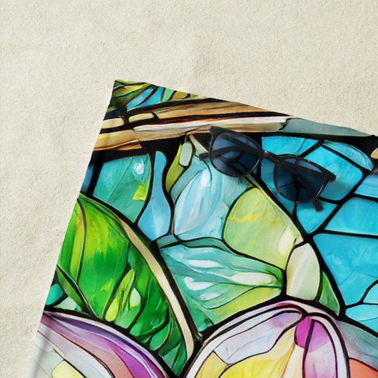 Kunstgefestigte, gläserne Kleumeria Strandtuch (Beispiel)