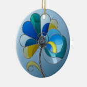 Kunstgefestigte Glaskunst, Abstrakte Blume Keramik Ornament (Rechts)