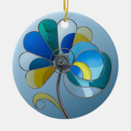 Kunstgefestigte Glaskunst, Abstrakte Blume Keramik Ornament