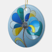 Kunstgefestigte Glaskunst, Abstrakte Blume Keramik Ornament (Links)