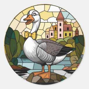 Kunstgefestigte Glaskunst, Albernes Gänsehaut Runder Aufkleber