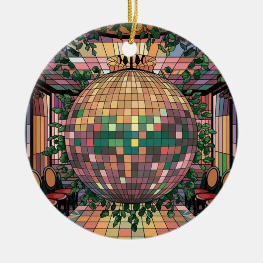 Kunstgefestigte Glaskunst, festgehaltenes Glas in  Keramik Ornament (Vorne)