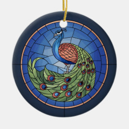 Kunstgefestigte Glaskunst, festgehaltenes Pfau Keramik Ornament