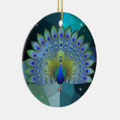 Kunstgefestigte Glaskunst, festgehaltenes Pfau Keramik Ornament (Rechts)