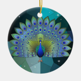 Kunstgefestigte Glaskunst, festgehaltenes Pfau Keramik Ornament