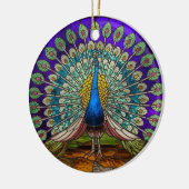 Kunstgefestigte Glaskunst, festgehaltenes Pfau Keramik Ornament (Links)
