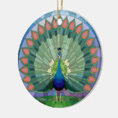Kunstgefestigte Glaskunst, festgehaltenes Pfau Keramik Ornament (Links)