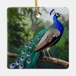 Kunstgefestigte Glaskunst, festgehaltenes Pfau Keramikornament