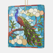 Kunstgefestigte Glaskunst, festgehaltenes Pfau Keramikornament (Links)