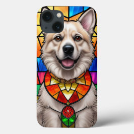 Kunstgefestigte Glaskunst mit einem Hundportrait Case-Mate iPhone Hülle