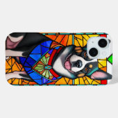 Kunstgefestigte Glaskunst mit einem Hundportrait Case-Mate iPhone Hülle (Rückseite (Horizontal))