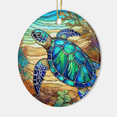 Kunstgefestigte Glaskunst, verkettete Glasmeerschi Keramik Ornament (Links)