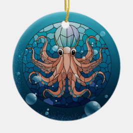 Kunstgefestigte Glaskunst, verketteter Glasoktopus Keramik Ornament