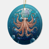 Kunstgefestigte Glaskunst, verketteter Glasoktopus Keramik Ornament (Links)
