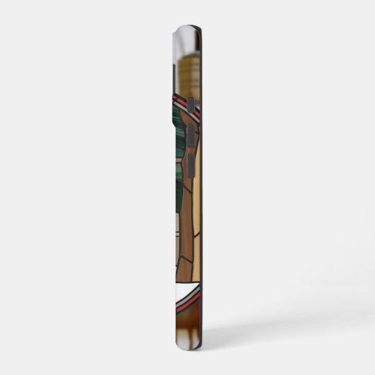 Kunstgefestigte Glaskunst, verklebter Glass Stil H iPhone 16 Hülle (Linke Seite)