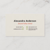 Kunstgefestigte Glaskunst Visitenkarte (Rückseite)