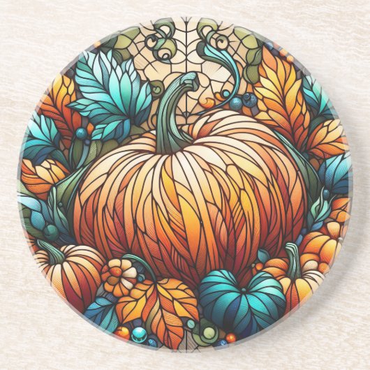Kunstgefestigte Glass Pumpkin Getränkeuntersetzer (Vorne)