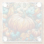 Kunstgefestigte Glass Pumpkin Glasuntersetzer (Rückseite)