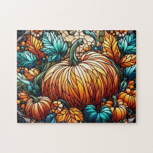 Kunstgefestigte Glass Pumpkin Puzzle (Horizontal)