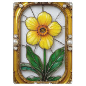Kunstgefestigtes Glas mit lebendiger Blume Klemmbrett (Rückseite)