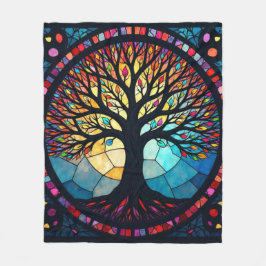 Kunstgeflecht aus Glas, Baum aus dem Leben Fleecedecke