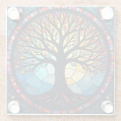Kunstgeflecht aus Glas, Baum aus dem Leben Glasuntersetzer (Rückseite)