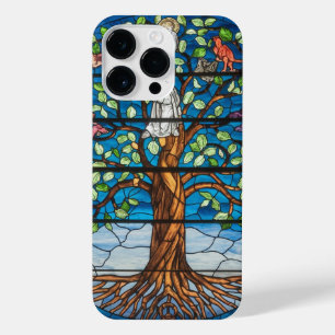 Kunstgeflecht aus Glas, Baum aus dem Leben iPhone 14 Pro Max Hülle