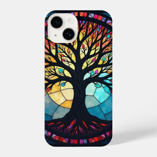 Kunstgeflecht aus Glas, Baum aus dem Leben iPhone Hülle (Rückseite)