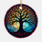 Kunstgeflecht aus Glas, Baum aus dem Leben Keramik Ornament (Vorne)