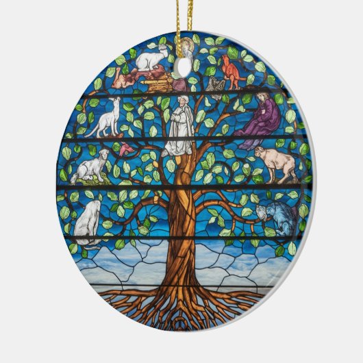 Kunstgeflecht aus Glas, Baum aus dem Leben Keramik Ornament (Links)