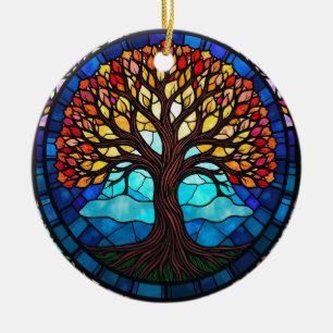 Kunstgeflecht aus Glas, Baum aus dem Leben Keramik Ornament