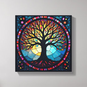 Kunstgeflecht aus Glas, Baum aus dem Leben Leinwanddruck