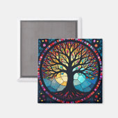 Kunstgeflecht aus Glas, Baum aus dem Leben Magnet (Vorderseite/Rückseite)