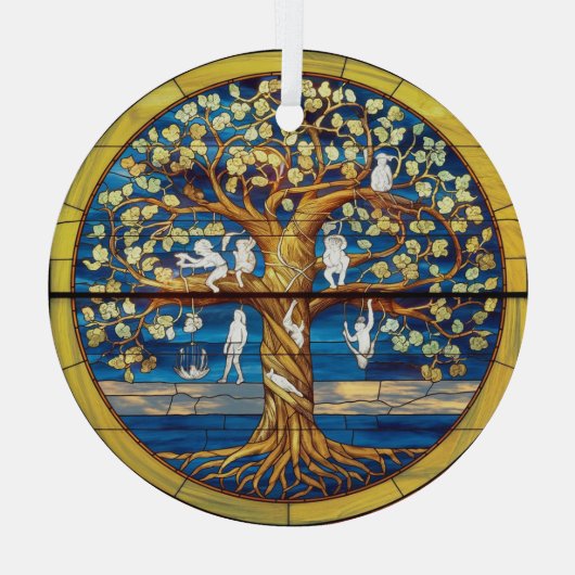 Kunstgeflecht aus Glas, Baum aus dem Leben Ornament Aus Glas (Rückseite)