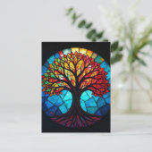 Kunstgeflecht aus Glas, Baum aus dem Leben Postkarte (Stehend Vorderseite)