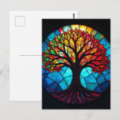 Kunstgeflecht aus Glas, Baum aus dem Leben Postkarte (Vorne/Hinten)