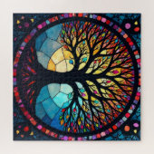 Kunstgeflecht aus Glas, Baum aus dem Leben Puzzle (Horizontal)