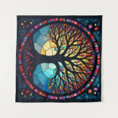 Kunstgeflecht aus Glas, Baum aus dem Leben Wandteppich (Vorderseite (Horizontal))