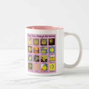 Kunstgeschichte durch glückliche Gesichter Zweifarbige Tasse